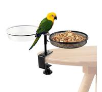 Bird Bath with Alimentador, Garden Water Basin with Detachable Tray, Clamp-on Bowl for Birds and Small Animals, Ideal para Parakeet, Parrot, Hummingbird, Outdoor Yard Use