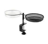 Bird Bath with Feeder, Clamp-On Water Bowl, Detachable Tray Design 16.54x10.63x7.09 Inches, Sturdy Weather-Resistant Build, Outdoor Use for Parakeets Parrots Hummingbirds