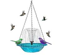 Bird Bath with Fountain | 2 In 1 Solar Powered Decorative,Outside Birdbath Fountain for Patio - for Lawn Yard Balcony Bathing Feeding Gardeners Birdwatching Landscaping