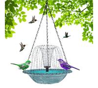 Bird Bath with Fountain, Solar Waterfall Pump, 9,25 x 18,11 pulgadas Hangable Birds & Sturdy Design, Feeder Garden Decor for Wildlife, Children, Landscape, Yard, Nature Lovers, Porch, Backyard