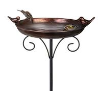 Bird Bathroom Shell - Bebida para pájaros flora hecha de metal | Ancient Decorative Bird Pool para jardín | Dispensador de agua portátil con cuenca | Decorativo impermeable para el balcón