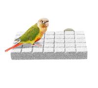 Bird Beak Grinding Perch - Natural Volcanic Stone 22x15x2.5cm 360g Chew Toy and Cage - Soporte para recortar uñas - Perch for Budgies Parakeets Cockatiels Small Medium Birds