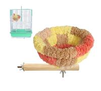 Bird Bed For Cage With Perch - Flannel Warm Nest For Parakeets | Sleeping Nesting Box For Cockatiels Canaries | Cage Accessories For Conures Lovebirds Finches Cockatoos Macaws African Greys