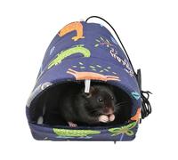 Bird Bed - Printed Cloth And Short Plush Sponge, 3,54 x 3,54 x 3,15 in Animal House Flat Placement | USB Heating Electric Warm Nest For Stability And Comfort, Pet Bed For Birds, Hamsters, Small