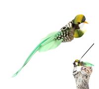 Bird Bell Pet Toy - Juguete para gatos con pluma y campana, juguete para gatos hecho a mano | Teaser interactivo para gatos, juguete para gatito pájaro, palitos masticables para gatito