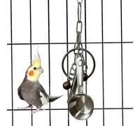Bird Bell - Strong Steel Chime Toy, Accesorio Swing en Jaula | Herramienta de actividad de masticación, adorno de ruido diseñado para la configuración de enriquecimiento diario de loros