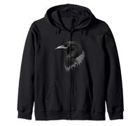 Bird Bird Plumas negras misteriosas Naturaleza mítica Sudadera con Capucha
