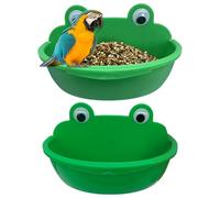 Bird Bowls, Multifunctional Parrot Feeder, Splash-Proof Lovebird Bathing Dish, 5.75x3.07x1.42 Inches Sturdy Feeding Container for Gray, Cockatiel, Parakeet, Care Accessory