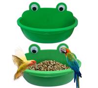 Bird Bowls, Parrot Feeder, Bathing Dish, PP Material, Multifunctional Splash-Proof Design, Easy Clean Material, For Lovebirds Cockatiels Parakeets, 14.6x7.8x3.6cm, 2 Pieces Clear