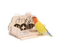 Bird Bowls Transparent, Double Food Dispenser Set, Splash-Proof Wooden Bird Water Feeder for Cage, Durable Clear Design, Pet Feeding Accessory, Cockatiel, Parakeet, Pigeon Feeder for Indoor Outdoor