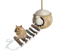 Bird Breeding Nesting, Finch Bird Nest, Natural Bird Toy, Lovebirds Bird Cage Accessories, Swinging Bird Hideaway Nest, Eco-Friendly Bird Nest, Parrot Cage Toy with Ladder