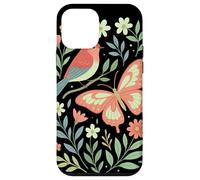 Bird Butterfly Scandinavian Folk Art Nature Moth Cottagecore Carcasa para iPhone 12 Mini