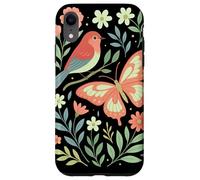 Bird Butterfly Scandinavian Folk Art Nature Moth Cottagecore Carcasa para iPhone XR