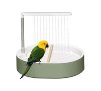 Bird Cage Bath | PP, 12.5 in X 9.8 in X 3.4in, USB Powered | Automatic Water Circulation Shower For Small & Medium Birds | Distachable Bathtub With Beech Sticks