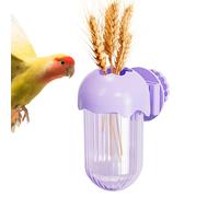 Bird Cage Bowls, Bird Feeding Cup, Feeder Bowl with Clamp, Water and Food Container for Budgies, Cockatiel, Finches, Conure, Small Pets and Birds, 9.5x9.5x7.5cm Purple ABS
