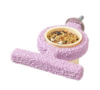 Bird Cage Feeder - 10.5x10x4.8cm Resin Material, Stable Bowl with Built-In Perch, Secure Fit Design | Food Water Accessory for Conure Parakeet Cockatoo Canary Lovebird Cockatiel Cages