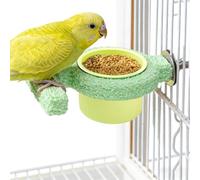 Bird Cage Feeder - Food Bowl with Perch for Birds | Cockatoo Feeder, Durable Flexible Bowl with Easy Mount, Perfect for Conure, Parakeet, Cockatoo, Canary, Lovebird, Cockatiel, Cage Use