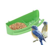 Bird Cage Feeder, Sparrow Water Food Feeding Cup, Easy to Install & | Convenient, Birds Dispenser Bowl with Compartment & Perch, Perfect for Small Birds & Pigeons, 2.56x8.46 inches