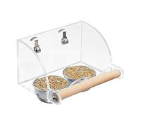 Bird Cage Feeder | Transparent Water Dispenser Set | Parrot Feeding Cage Accessories, Interactive Foraging, Feeding Dish Cups, Parakeet Food Container