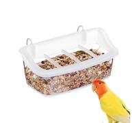 Bird Cage Feeder with Hook Clear Compartment Multi-Functional Dispenser