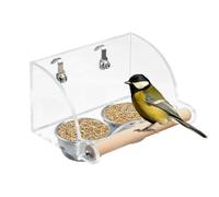 Bird Cage Feeders, Clear Water & Food Feeder, Parrot Foraging Toy, Acrylic & Stainless Steel Design, Interactive Feeding Dish, Cockatiel, Lovebird Supplies, 4.13x3.03x3.07 In.