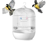 Bird Cage, Gauge Buddy Carrier, Portable Travel Cage, Round Design, Lightweight Frame, Secure Handrail, Easy Cleaning, Durable Construction, Perfect for Parakeets, Lovebirds, Conures, 23x23x37cm