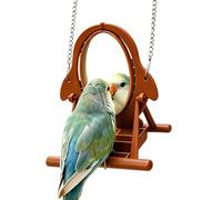 Bird Cage Mirror - Interactive Swing Toy, Parrot Training Perch Stand