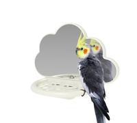 Bird Cage Perch, Bird Toys Cockatiel Mirror, Bird Perch Stand, Cockatiel Bird Cage Perch, Bird Mirror Parrot Perch Stand, Parakeet Mirror with Feeding Cup, Bird Toys and Accessories for