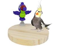 Bird Cage Perch, Natural Cockatiel Stand, Chewable Enrichment Toy, Playground Accessory, 6,3 x 6,3 x 3,54 pulgadas, Ideal para Conure, Chicken, , Uso interior