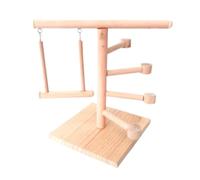 Bird Cage Stand, Safe Cockatiel Wood Parakeet Playset, Bird Toys, Multifunctional Natural Cockatoos Cage Accessories, 5.91x6.5x9.25in, Ideal for Young, Old and Professional Aves