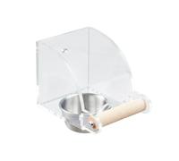 Bird Cage Water Feeder, Acrylic+ Stainless Steel, Parrot Food Bowl Supplies, Interactive Foraging Toy, Feeding Dish Cups for Cockatiel, Squirrel, Finch, Lovebirds, Canary