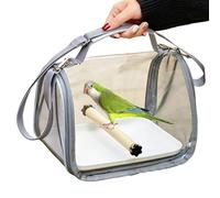 Bird Carrier Bag, Clear Cockatiel Cage, 10.24 Inch Parakeet Transport Carrier, Breathable Mesh Design, Includes Perch, Perfect for Travel and Vet Visits