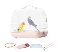 Bird Carrier, Portable Transparent Pet Backpack, Removable and Breathable Travel Bag for Cockatiels, Conures, Parakeets, Lovebirds, Small Birds, 10.83 x 8.66 x 9.45 Inch