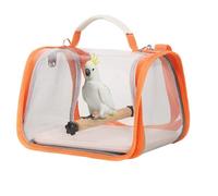 Bird Carrier - Portable Travel Cage for Parrots, Breathable Bird Travel Carrier with Transparent Viewing Window, Wooden Perch & Removable Tray, Lightweight Handle Design for Cockatiel, Conures Finches