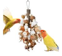 Bird Chew Toys - Wood, Bite-Resistant Training Toy | Behavioral Enrichment Parakeet Chew Toy, Bird Toys For Conures, Cockatiels, Finches, Macaws, Sparrows, Cage Play, Training, Mental Stimulation