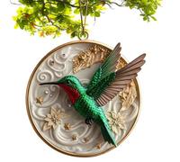 Bird Christmas Ornaments - 2D Colorful Acrylic Round Tree Decor, Double-Sided Stained Glass Style Bid Pendant, Hanging Window Suncatcher & Car Mirror Charm | Gift For Bird Lovers