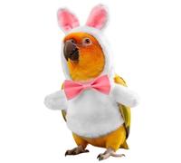 Bird Clothes, Bunny Design Windproof Hoodie Cloak, Adjustable Warm Bird Outfit For Winter Protection Cockatiel Budgies Parakeet Conure African Grey Mynah Finches Outdoor Use
