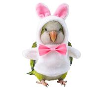 Bird Clothes, Bunny Design Windproof Hoodie Cloak, Adjustable Warm Bird Outfit For Winter Protection Cockatiel Budgies Parakeet Conure African Grey Mynah Finches Outdoor Use