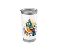 Bird Color Life Spring Summer Floral Abstract Art Aesthetic Vaso térmico de acero inoxidable de doble pared