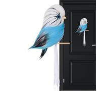 Bird Decor - Hanging Ornament for Garden Patio Decoration | Handcrafted Metal Sculpture with Painted Finish, Lightweight Chain Suspension Accent, Decorative Outdoor Yard Art for Balcony Porch 9.8in