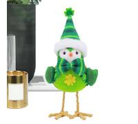 Bird Decor Ornament - St. Patricks Day Ornament, Green Bird Figurine, Cute Home Table Decoration with Festive Design, Shelf Accessory with Holiday Charm, Party Ornaments for Office Home Festival