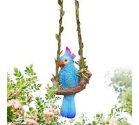Bird Decor Tropical, Parrot Figurine Ornament, Realistic Funny Animal Sculpture Art Collectible, Outdoor Garden Yard Lawn Patio Porch Pathway Display, Holiday Party Decoration 3.74x1.57x5.51 Inches
