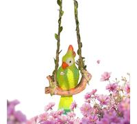 Bird Decor Tropical, Parrot Figurine Ornament, Realistic Funny Animal Sculpture Art Collectible, Outdoor Garden Yard Lawn Patio Porch Pathway Display, Holiday Party Decoration 3.74x1.57x5.51 Inches