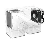 Bird Feed Shell Remover - Acrylic ABS Blower | Double Drawer Separator | Bird Seed Husk Separator - Clear Acrylic ABS Machine | Tray Sifter | USB Powered Chaff Cleaner For Home Aviary Feeding