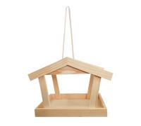 Bird Feeder - 16 x 19,7 cm Wooden House Rustic Feeding Station for Outdoor Birds, Patio Yard Balcony with Hanging Function, Decorative Birdhouse Feeder for Porch, Window, Fence, Deck