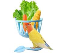 Bird Feeder Cage, Feeding Bowl, Fruit Vegetable Rack, 3.74x3.15x1.77 Inches, Cockatiel Macaw Parakeet Food Container, Portable Feeding Accessory for Bird Cages Use