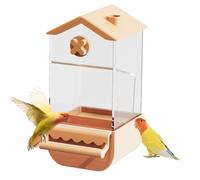 Bird Feeder Cage, Parakeet Food Dispenser, 19.6/11.6/9.9 pulgadas, Cockatiel Feeding Container, Transparente Seed Holder Design for Macaws, Lovebirds and Small Birds, Multicolor