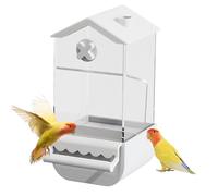 Bird Feeder Cage, Parakeet Food Dispenser, 19.6/11.6/9.9 pulgadas, Cockatiel Feeding Container, Transparente Seed Holder Design for Macaws, Lovebirds and Small Birds, Multicolor