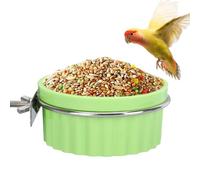 Bird Feeder Dispenser, Jaula Waterer Bowl, Automatic Gravitys Refill, Diseño transparente, Easy Installation 2 Pack, for Parakeet Cockatiel Parrot Finch Cage Use, 13 x 10 x 4,5 cm White Green