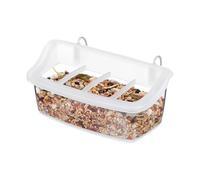 Bird Feeder For Cage Clear Spill Proof Hook Seed Dispenser